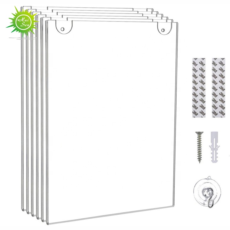 อะคริลิคใสติดผนังเอกสาร A4ผู้ถือใบรับรองกระดาษที่มี3เมตรเทปโลหะสกรู
