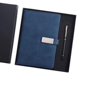 Wholesale High Quality Manufacturer <b>A5</b> Soft Leather <b>Notebook</b> With Pen for Man Custom Logo Business <b>Notebook</b> and Pen Gift Set - Product Image 4