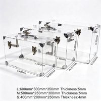 Luxuriöse Transparente Acryl-Aufbewahrungstruhe mit Silbernem Edelstahl-Verschluss Kantenschutz Große Acryl-Aufbewahrungsbox