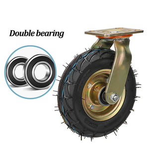 Şişme evrensel tekerlek <span class=keywords><strong>6</strong></span>/ 8 /10 inç hava lastik kauçuk Caster kasnak arabası sessiz ağır tekerlek - Product Image 4
