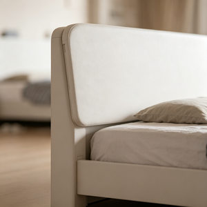 Minimalist <b>Queen</b> <b>Size</b> Storage <b>Bed</b> <b>Frame</b> with MDF Panel and Fabric Upholstery - Product Image 2