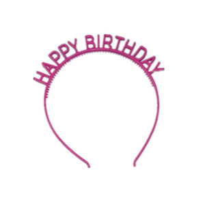 Happy Birthday Headband <b>Plastic</b> <b>Letter</b> Hair Accessory For Birthday Party Children And Adults 10 Pink Ones - Product Image 5