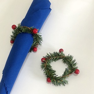 Anelli Portatovaglioli Rotondi a Forma di Pino Verde ZK240064, Decorazioni Natalizie in Metallo per Matrimoni e Feste - Product Image 3