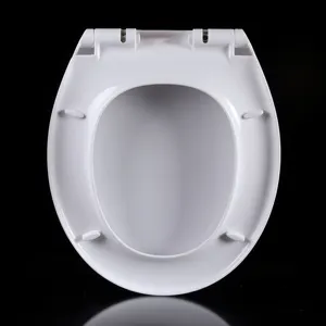 Siège de toilette en PP de style britannique rond blanc à fermeture douce pour articles sanitaires siège de WC siège de toilette bol pour les patients