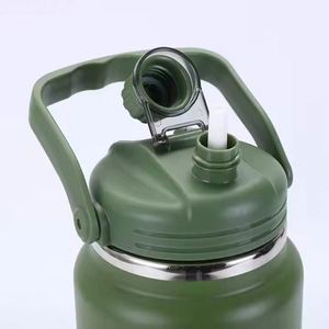 Nouvelle Bouteille Isotherme en Acier Inoxydable Grande Capacité 128 oz (3,8 L) avec Poignée et Paille pour Camping et Voyage - Modèle 2026 - Product Image 4