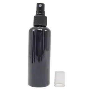 100ml 3oz Black Smooth PET Fine Mist Spray Bottle With 20 410 Hand Pump Mist Sprayer