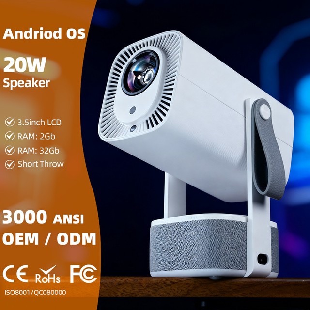 Android 14 Projector LED 4K Portable 1080P WIFI 20W HIFI Stereo Auto Keystone 3D MINI Home Theater Cinema 2500-3000 Lumens A005