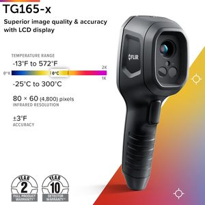 <span class=keywords><strong>Caméra</strong></span> <span class=keywords><strong>thermique</strong></span> FLIR TG165-X avec laser Bullseye, qualité commerciale, infrarouge, pour l'inspection des bâtiments/HVAC/électricité |   80x60 IR - Product Image 2
