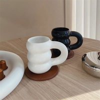 Tasse à café pour couple, style nordique, en céramique, à la mode, avec poignée mignonne, pour verres à thé