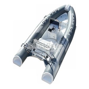 Haute qualité 14ft RIB430 <span class=keywords><strong>coque</strong></span> en fibre de verre semi-rigide Hypalon/PVC bateaux de pêche gonflables - Product Image 1