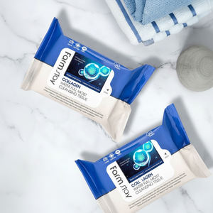 Lingettes nettoyantes hydratantes au collagène Farm Stay, 30 feuilles, 1 paquet, format voyage, produit à prix réduit - Product Image 1