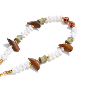 قلادة خرز خشبية يدوية الصنع عالية الجودة من XY 2018 مع سلسلة من الفولاذ المقاوم للصدأ للهدايا - Product Image 1