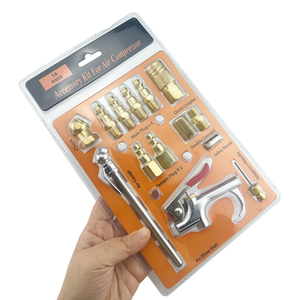 Kit de Accesorios para Compresor de Aire de 14 Piezas, Conectores Rápidos, <span class=keywords><strong>Pistola</strong></span> de Aire, Manómetro de Presión de Neumáticos, Boquilla de Inflado, Juego de Herramientas Neumáticas - Product Image 1