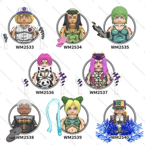 WM6160 Jolyne Cujoh Kujo Jotaro Emporio Alnino Foo Rikiel Narciso Anasui Enrico Pucci JOJO Anime Mini-Bausteine Kinderspielzeug