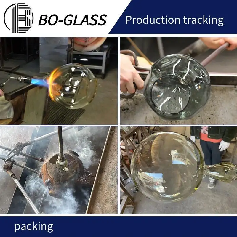 Fabrikant Op Maat Kleur Vorm Amber Hoge Doorlaatbaarheid Hoge Borosilicaat Decoratieve Glas-In-Lood Lampenkap D 100Mm D 150M