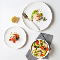 Service de table PITO HoReCa en porcelaine blanche moderne, 16 pièces pour 4 personnes, ensemble d'assiettes design pour la maison et les restaurants