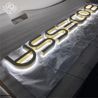 Enseignes personnalisées en acier inoxydable avec lettres métalliques rétroéclairées par LED Enseigne lumineuse inversée de haute qualité