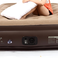 Matelas Gonflable Marron Électrique Pliable et Réversible pour la Maison, la Chambre d'Invités et le Camping