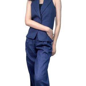 Conjunto de 2 Piezas de Verano para Mujer, Estilo Casual de Negocios, Top sin Mangas con Pantalones Largos, OEM - Product Image 1