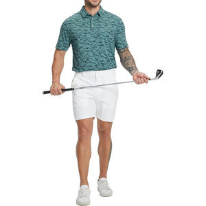 Super septiembre logotipo personalizado verano poliéster Spandex que absorbe la humedad ajuste seco sublimación impresión hombres Polo Camisetas Camiseta de Golf - Product Image 1