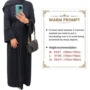 2 robes musulmanes pour femmes, abaya islamique, robe de prière de Dubaï, robe longue, cardigan maxi, OEM/personnalisé - Product Image 2