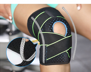 Rodillera de neopreno con malla para deportes al aire libre, senderismo y running, con pedido al por mayor y logotipo personalizado - Product Image 3