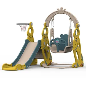 Indoor casetta in plastica all'aperto con scivolo e altalena SlideBaby Set nuovo stile parco giochi al coperto in plastica per bambini a buon mercato Swing Set