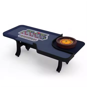 Nuevo estilo China Factory 10 personas Royal Blue Entertainment Style H legs Used Casino Roulette Wheel Table para la venta - Product Image 2