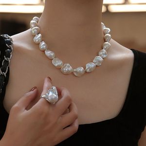 Set di Collane di <span class=keywords><strong>Perle</strong></span> Barocche, <span class=keywords><strong>Gioielli</strong></span> di Lusso, Ciondoli con <span class=keywords><strong>Perle</strong></span> d'Acqua Dolce Dorate 3A, Collana di <span class=keywords><strong>Perle</strong></span> Barocche Naturali all'Ingrosso - Product Image 2