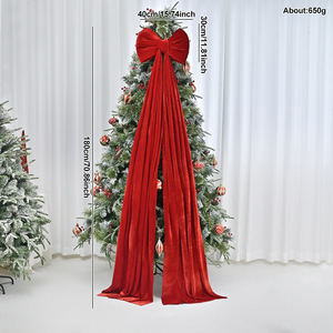 Guirlanda de Natal Grande em Veludo Vermelho Ecológico Reutilizável Personalizável para Decoração de Porta e Árvore - Product Image 5