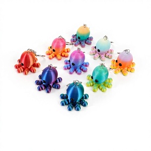 Porte-clés pieuvre imprimé en 3D en PLA avec articulations mobiles, série dessin animé océanique, cadeau de maternité 2026 - Product Image 2