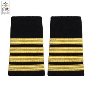 OEM Bạc 1/2/3/4 thanh epaulette thanh trượt phi công epaulettes màu đen vải phi công Phi Hành Đoàn đồng phục Vai epaulet cosplay xếp hạng sọc - Product Image 4