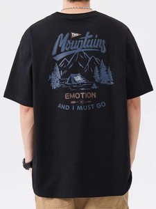เสื้อยืดคอกลมทรงหลวมสไตล์อเมริกันสำหรับผู้ชาย ผ้าฝ้ายแท้ 260 กรัม พิมพ์ลายตามสั่ง รับดีไซน์โลโก้แบบดรอปชิปปิ้ง - Product Image 2