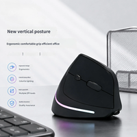 Souris verticale ergonomique rechargeable portable RGB, double mode, sans fil Bluetooth, pour ordinateur portable