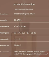 Diffuseur d'aromathérapie automatique en verre au design de flacon de parfum, interface USB-C, quatre réglages ajustables, sans BPA, écologique pour
