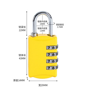 Combination Padlock 43mm Zinc Alloy Resettable <b>Lock</b> For Backpack <b>Suitcase</b> Locker Door Cabinet Toolbox Travel Use - Product Image 1