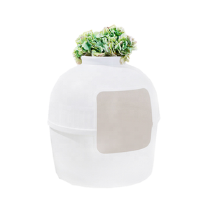 Litière pour chat en plastique 2021, carrée, 100L, désodorisée, grande capacité, système d'apprentissage <span class=keywords><strong>de</strong></span> la propreté avec <span class=keywords><strong>pot</strong></span> <span class=keywords><strong>de</strong></span> fleurs et plantes - Product Image 4