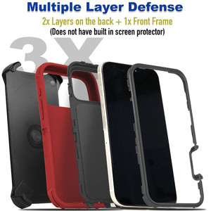 NOUVEAU 2026 Étui de protection 3-en-1 Defender <span class=keywords><strong>pour</strong></span> iPhone Air 17 Pro Max 16 15 14 Plus 13 12 11 et autres, boîtier blindé anti-chute avec clip ceinture - Product Image 2