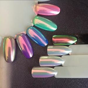 Neon Aurora Unicorn Chrome Nail Powder White Mirror Effect Fairy Moon Nail Pigment - Product Image 1