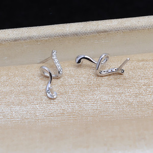 Pendientes de Plata S925 Wenchi con Diseño de Rayo, Accesorios DIY en Espiral para Perlas de 8-14 mm con Componentes en Forma de S, Soporte Vacío para Joyas - Product Image 4