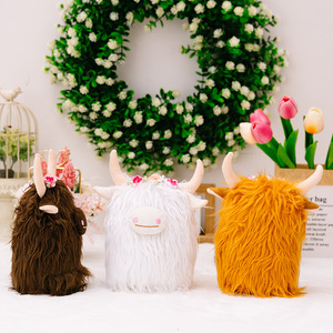 Decoraciones Navideñas Más Vendidas, Peluche de Vaca de las Tierras Altas Escocesas, Muñeco Artificial para Niños - Product Image 4