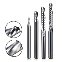 Fraise à spirale gauche à une seule dent en carbure de tungstène non revêtu 5/6 mm HRC55, importée de qualité supérieure, pour gravure sur bois