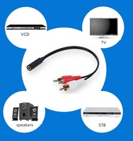 Evrensel RCA kablosu 3.5mm Jack Stereo ses kablosu kadın 2RCA erkek soket kulaklık 3.5 AUX Y adaptörü DVD amplifikatörler