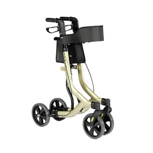 Out Lightweight Rollator 4 Wheel Euro Style Walker With Seat And Locking Brakes
