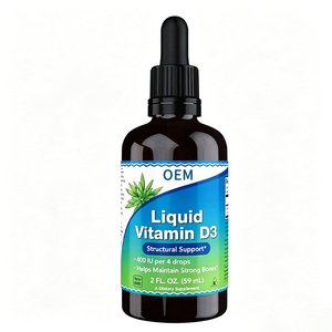 <strong>Liquid</strong> <strong>Vitamin</strong> D3 Drops 400 IU Per 4 Drops Structural Support 2 Fl oz 59 mL Dietary Supplement - Product Image 1
