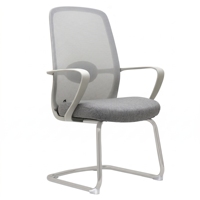 Chaise de bureau ergonomique moderne en maille grise à dossier haut avec siège réglable et roulettes
