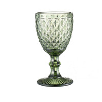 Verres à vin rouge en gros, verres à vin colorés en relief violet, bleu, vert, gris, gobelet rétro en verre avec pied pour fête, mariage