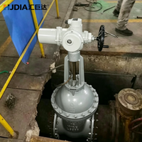 Katup Gerbang Flens Baja Karbon Elektrik Beroperasi dengan Harga Menguntungkan dan Jumlah Besar DN80 DN150 DN250 PN16 untuk Air