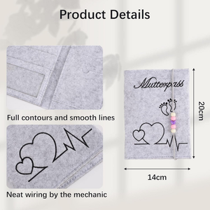 Productos alemanes Premium Fieltro Beige Sobre Estuche Carpeta Maternidad Madre Pasaporte Mutterpass Organizador Maternidad Pass Cover - Product Image 4