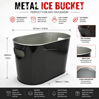 Seau à glace métallique personnalisé de 10 litres, bac à bière, refroidisseur de boissons, OEM ODM, grande capacité